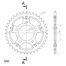 Pignon de chaîne Supersprox Stealth 530 LK 100,0 mm Ø 76 mm 34T à 5 trous en aluminium/acier noir