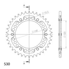 Supersprox Stealth 530 LK 140,0 mm Ø 120 mm 38Z 6 trous aluminium/acier doré