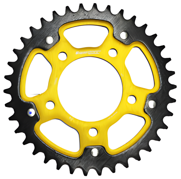 Kettenrad Supersprox Stealth 530 LK 100,0mm Ø 76mm 38Z 5-Loch Aluminium / Stahl gold
