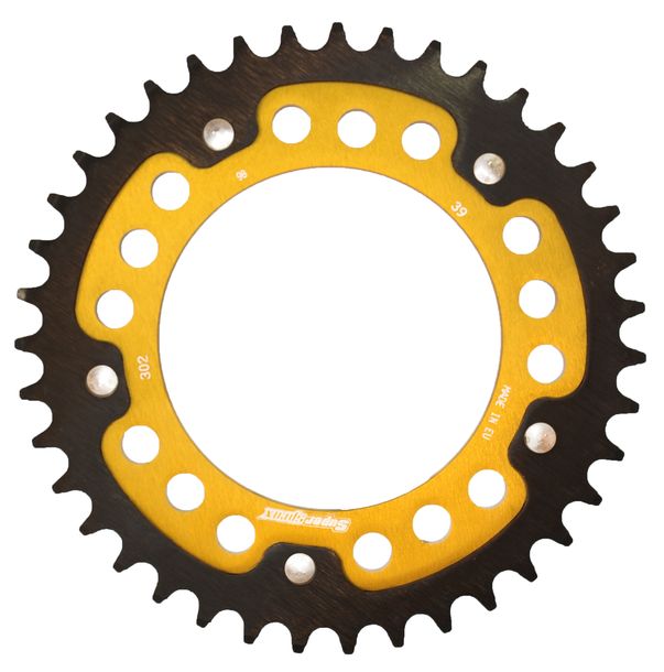 Kettenrad Supersprox Stealth 530 LK 138,0mm Ø 112mm 39Z 5-Loch Aluminium / Stahl gold