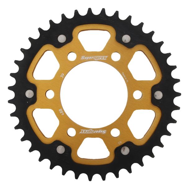 Kettenrad Supersprox Stealth 530 LK 104,0mm Ø 80mm 39Z 6-Loch Aluminium / Stahl gold