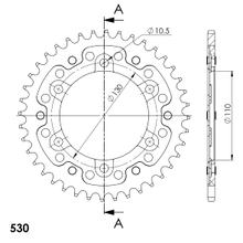 Chaîne rouge Supersprox Stealth 530 LK 130,0 mm Ø 110 mm 39T à 6 trous en aluminium/acier