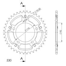 Supersprox Stealth 530 LK 116,0 mm Ø 92 mm 40Z 5 trous aluminium/acier doré