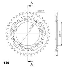 Supersprox Stealth 530 LK 138,0 mm Ø 112 mm 40Z 5 fori in alluminio/acciaio rosso