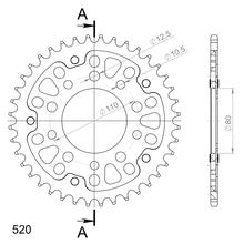 Supersprox Stealth 530 LK 110,0mm Ø 80mm 40Z 5 fori in alluminio/acciaio rosso