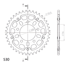 Ruota a catena in alluminio/acciaio a 5 fori Supersprox Stealth 530 LK 100,0 mm Ø 76 mm 40Z nera