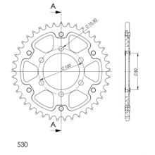 Supersprox Stealth 530 LK 100,0 mm Ø 80 mm 40Z Pignone a 6 fori in alluminio/acciaio nero