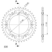 Supersprox Stealth 530 LK 140,0 mm Ø 120 mm 41Z Pignone blu a 6 fori in alluminio/acciaio