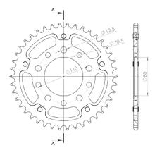 Supersprox Stealth 530 LK 110,0mm Ø 80mm 41Z 5-hole aluminium/steel gold