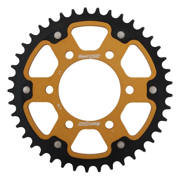 Kettenrad Supersprox Stealth 530 LK 130,0mm Ø 110mm 41Z 6-Loch Aluminium / Stahl gold