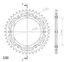 Kettenrad Supersprox Stealth 530 LK 160,0mm Ø 134mm 41Z 6-Loch Aluminium / Stahl rot