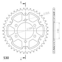 Kettenrad Supersprox Stealth 530 LK 104,0mm Ø 80mm 42Z 6-Loch Aluminium / Stahl blau