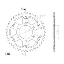 Kettenrad Supersprox Stealth 530 LK 100,0mm Ø 76mm 42Z 6-Loch Aluminium / Stahl gold
