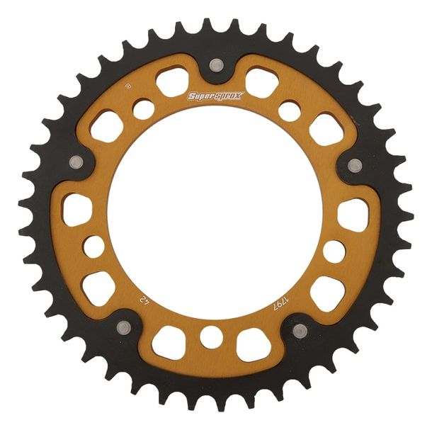 Kettenrad Supersprox Stealth 530 LK 140,0mm Ø 120mm 42Z 5-Loch Aluminium / Stahl gold
