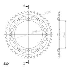 Kettenrad Supersprox Stealth 530 LK 160,0mm Ø 140mm 42Z 6-Loch Aluminium / Stahl gold