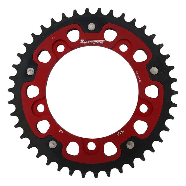 Kettenrad Supersprox Stealth 530 LK 140,0mm Ø 120mm 42Z 5-Loch Aluminium / Stahl rot