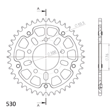 Ruota a catena in alluminio/acciaio a 5 fori Supersprox Stealth 530 LK 100,0 mm Ø 76 mm 42T nera