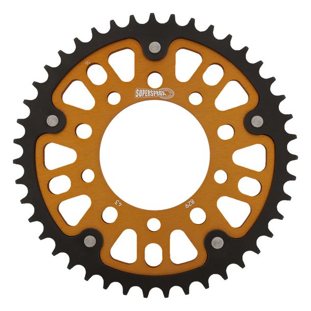 Kettenrad Supersprox Stealth 530 LK 110,0mm Ø 87mm 43Z 5-Loch Aluminium / Stahl gold