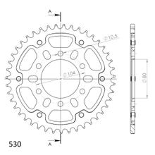 Supersprox Stealth 530 LK 104,0mm Ø 80mm 43T Pignone dorato a 6 fori in alluminio/acciaio