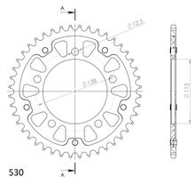 Supersprox Stealth 530 LK 138,0 mm diametro 112 mm 43T 5 fori in alluminio/acciaio rosso