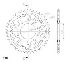 Supersprox Stealth 530 LK 110,0mm Ø 80mm 43T 5 fori alluminio/acciaio rosso