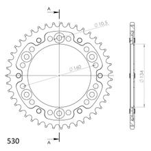 Supersprox Stealth 530 LK 160,0 mm Ø 134 mm 43Z 6 fori in alluminio/acciaio nero