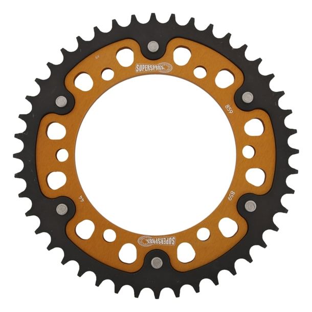 Kettenrad Supersprox Stealth 530 LK 150,0mm Ø 130mm 44Z 6-Loch Aluminium / Stahl gold