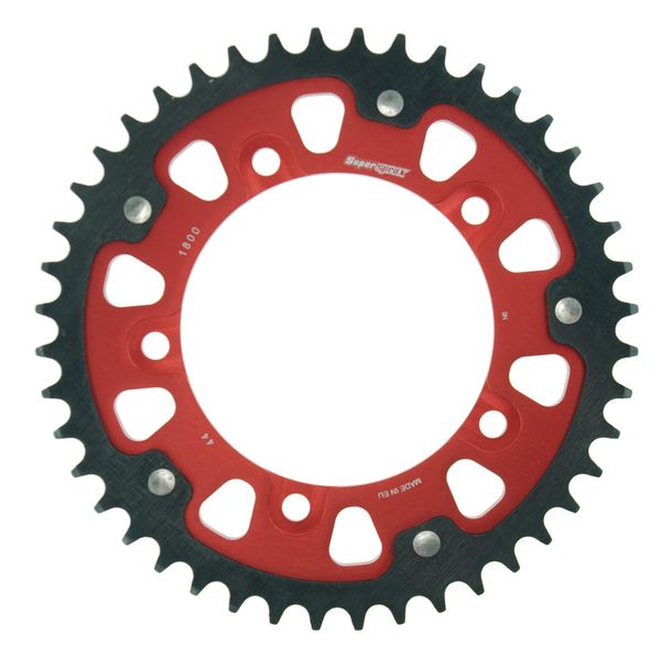 Kettenrad Supersprox Stealth 530 LK 140,0mm Ø 120mm 44Z 5-Loch Aluminium / Stahl rot