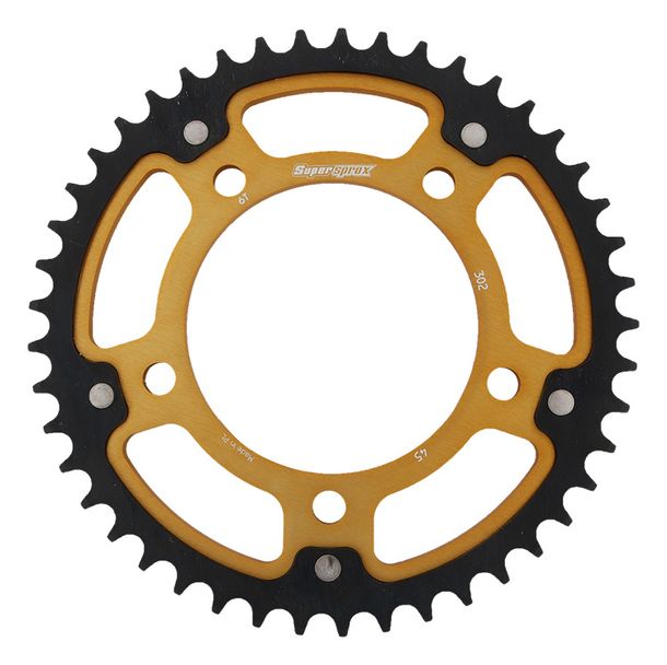 Kettenrad Supersprox Stealth 530 LK 138,0mm Ø 112mm 45Z 5-Loch Aluminium / Stahl gold