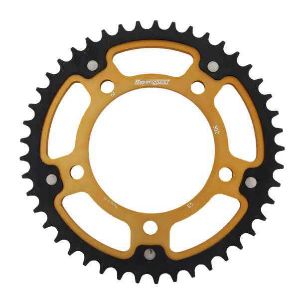 Kettenrad Supersprox Stealth 530 LK 138,0mm Ø 112mm 45Z 5-Loch Aluminium / Stahl gold