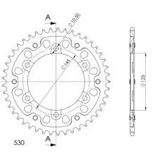 Supersprox Stealth 530 LK 145,0 mm diamètre 125 mm 45Z 6 trous aluminium/acier doré