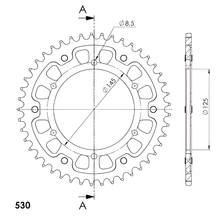 Supersprox Stealth 530 LK 145.0 mm diameter 125 mm 45Z 6-hole aluminium/steel gold