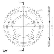 Supersprox Stealth 530 LK 140,0 mm Ø 120 mm 45Z 5 orificios aluminio/acero rojo