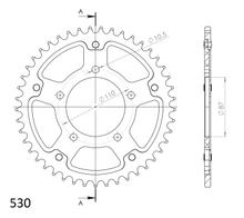 Rueda de cadena de aluminio/acero Supersprox Stealth 530 LK 110,0 mm Ø 87 mm 45Z negra
