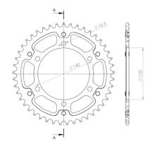 Piñón negro de aluminio/acero Supersprox Stealth 530 LK 116,0 mm Ø 92 mm 45Z