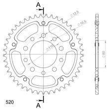 Supersprox Stealth 530 LK 110.0mm Ø 80mm 45Z 5-hole aluminium/steel silver sprocket