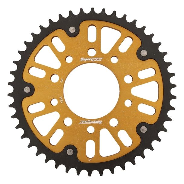 Kettenrad Supersprox Stealth 530 LK 110,0mm Ø 80mm 46Z 5-Loch Aluminium / Stahl gold