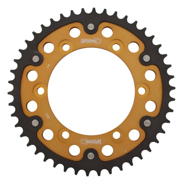 Kettenrad Supersprox Stealth 530 LK 145,0mm Ø 125mm 46Z 6-Loch Aluminium / Stahl gold