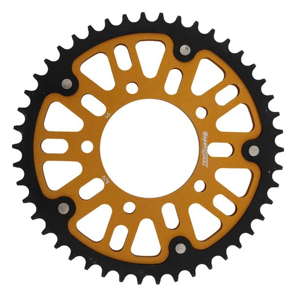 Kettenrad Supersprox Stealth 530 LK 110,0mm Ø 87mm 46Z 5-Loch Aluminium / Stahl gold