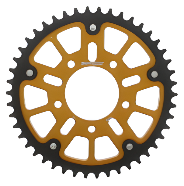 Kettenrad Supersprox Stealth 530 LK 100,0mm Ø 76mm 46Z 5-Loch Aluminium / Stahl gold
