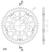 Supersprox Stealth 530 LK 100.0mm Ø 76mm 46Z 5-hole aluminium/steel chain wheel black