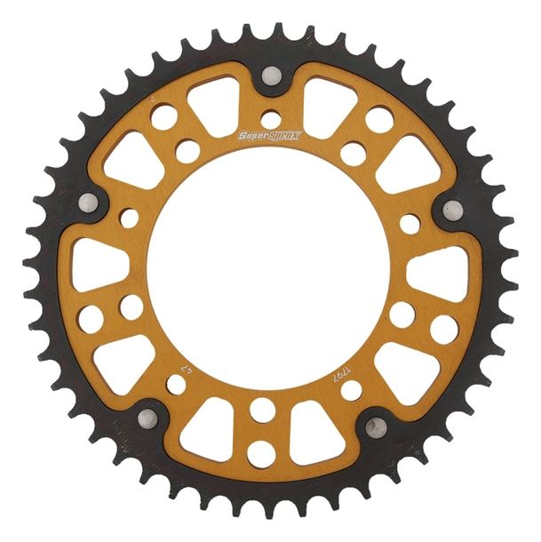 Kettenrad Supersprox Stealth 530 LK 140,0mm Ø 120mm 47Z 5-Loch Aluminium / Stahl gold