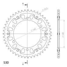Supersprox Stealth 530 LK 160.0mm Ø 140mm 47Z 6-hole aluminium/steel gold chain wheel