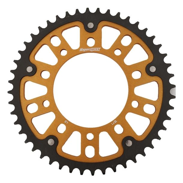 Kettenrad Supersprox Stealth 530 LK 138,0mm Ø 112mm 48Z 5-Loch Aluminium / Stahl gold