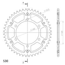 Pastorek Supersprox Stealth 530 rozteč 140,0mm průměr 120mm 48 zubů 6 děr hliník / ocel černá