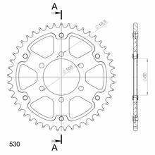 Supersprox Stealth 530 LK 100.0mm Ø 80mm 48T 6-hole aluminium/steel chain sprocket black