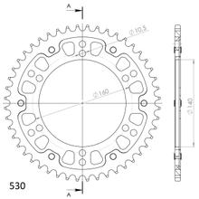 Rozetka Supersprox Stealth 530 dělicí rozteč 160,0mm průměr 140mm 48 zubů 6 otvorů hliník / ocel stříbrná