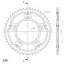 Kettenrad Supersprox Stealth 530 LK 140,0mm Ø 120mm 49Z 5-Loch Aluminium / Stahl gold