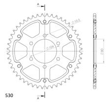 Supersprox Stealth 530 LK 104.0mm Ø 80mm 50Z 6-hole aluminium/steel gold sprocket