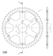 Supersprox Stealth 530 LK 82.5 mm Ø 56.5mm 51Z 5-hole aluminium/steel red